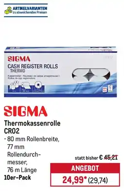 METRO SIGMA Thermokassenrolle Angebot