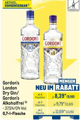 METRO Gordon's London Dry Gin/Gordon's Alkoholfrei Angebot