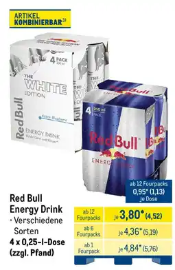 METRO Red Bull Energy Drink Angebot