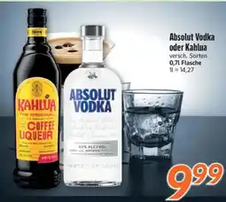 inkoop Absolut Vodka oder Kahlua Angebot