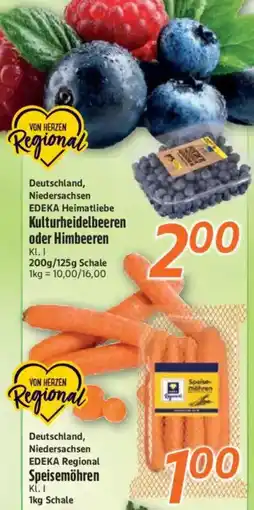 inkoop EDEKA Heimatliebe Kulturheidelbeeren oder Himbeeren Angebot