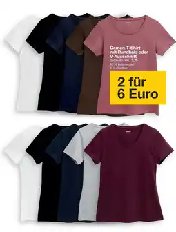 Zeeman Damen-T-Shirt mit Rundhals oder V-Ausschnitt Angebot