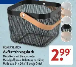 Aldi Süd HOME CREATION Aufbewahrungskorb Angebot