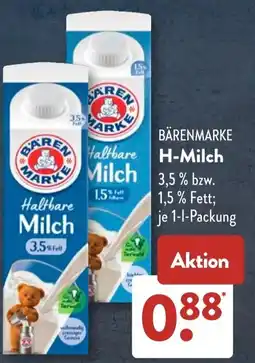 Aldi Süd BÄRENMARKE H-Milch Angebot