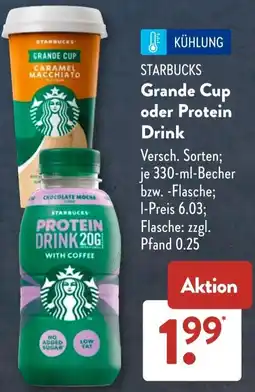 Aldi Süd STARBUCKS Grande Cup oder Protein Drink Angebot