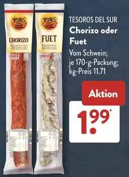Aldi Süd TESOROS DEL SUR Chorizo oder Fuet Angebot