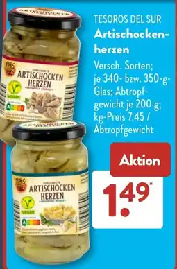 Aldi Süd TESOROS DEL SUR Artischockenherzen Angebot