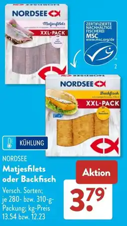 Aldi Süd NORDSEE Matjesfilets oder Backfisch Angebot