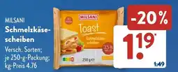 Aldi Süd MILSANI Schmelzkäsescheiben Angebot