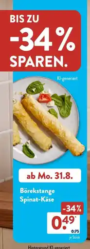 Aldi Süd Börekstange Spinat-Käse Angebot