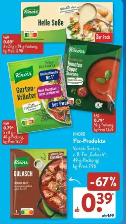 Aldi Süd Knorr Fix-Produkte Angebot
