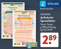 Aldi Süd GÜLDENHOF Aufschnitt-Spezialitäten Angebot