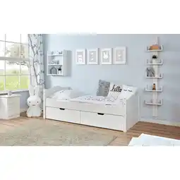 Netto Marken-Discount TiCAA Einzelbett Leni 90x200 Kiefer Weiß Angebot