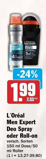HIT L'Oréal Men Expert Deo Spray oder Roll-on Angebot