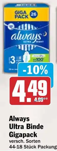 HIT Always Ultra Binde Angebot