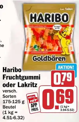 HIT Haribo Fruchtgummi oder Lakritz Angebot