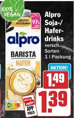 HIT Alpro Soja-/Hafer-drinks Angebot