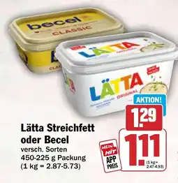 HIT Lätta Streichfett oder Becel Angebot
