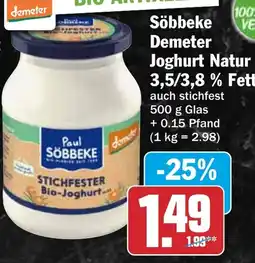 HIT Söbbeke Demeter Joghurt Natur Angebot