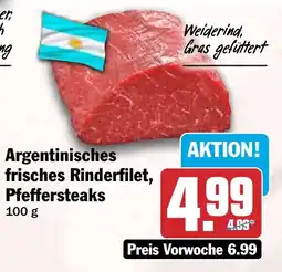 HIT Argentinisches frisches Rinderfilet, Pfeffersteaks Angebot