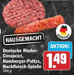 HIT Deutsche Rinder-Cevapcici, Hamburger-Pattys, Hackfleisch-Spieße Angebot