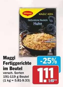 HIT Maggi Fertiggerichte im Beutel Angebot