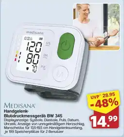 Famila Nord West MEDISANA Handgelenk-Blutdruckmessgerät BW 345 Angebot