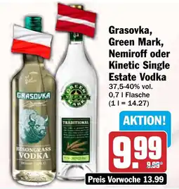 HIT Grasovka, Green Mark, Nemiroff oder Kinetic Single Estate Vodka Angebot