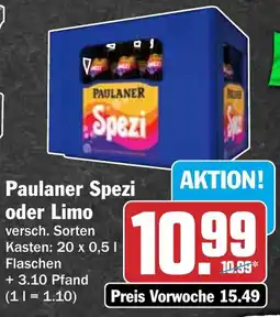 HIT Paulaner Spezi oder Limo Angebot