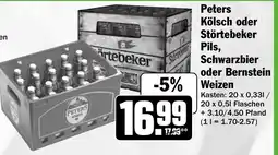 HIT Peters Kölisch oder Störtebeker Pils, Schwarzbiere oder Bernstein Weizen Angebot