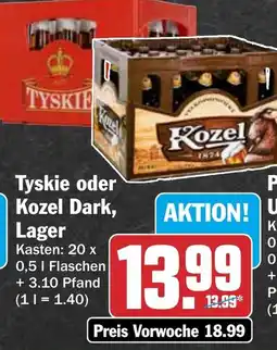 HIT Tyskie oder Kozel Dark, Lager Angebot