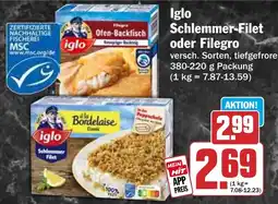 HIT Iglo Schlemmer-Filet oder Filegro Angebot
