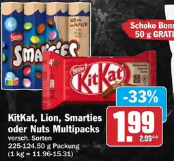 HIT KitKat, Lion, Smarties oder Nuts Multipacks Angebot