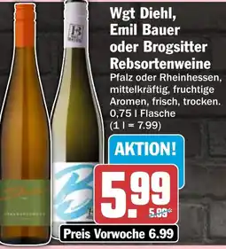 HIT Wgt Diehl, Emil Bauer oder Brogsitter Rebsortenweine Angebot