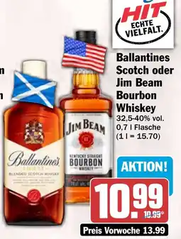 HIT Ballantines Scotch oder Jim Beam Bourbon Whiskey Angebot