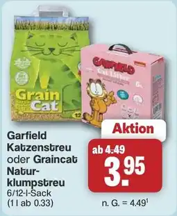 Famila Nord West Garfield Katzenstreu oder Graincat Naturklumpstreu Angebot