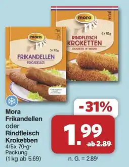 Famila Nord West Mora Frikandellen oder Rindfleisch Kroketten Angebot