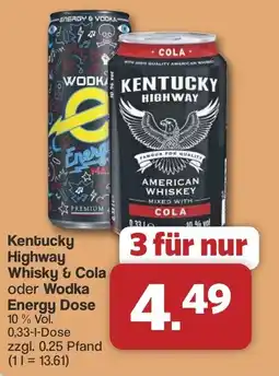 Famila Nord West Kentucky Highway Whisky & Cola oder Wodka Energy Dose Angebot