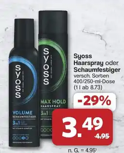 Famila Nord West Syoss Haarspray oder Schaumfestiger Angebot