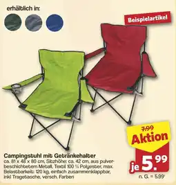 Famila Nord West Campingstuhl mit Getränkehalter Angebot