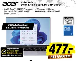 expert Techno Land Acer Notebook Swift Lite 16 Angebot