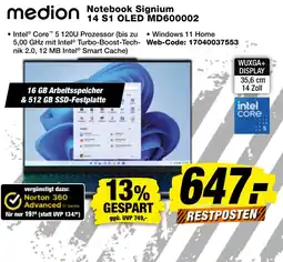 expert Techno Land medion Notebook Signium 14 S1 OLED MD600002 Angebot