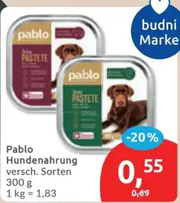 Budni Pablo Hundennahrung Angebot