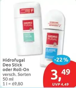 Budni Hidrofugal Deo Stick oder Roll-On Angebot