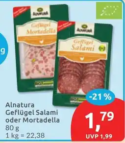 Budni Alnatura Geflügel Salami oder Mortadella Angebot