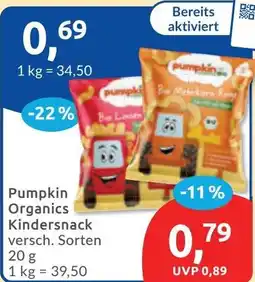 Budni Pumpkin Organics Kindersnack Angebot