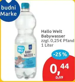 Budni Hallo Welt Babywasser Angebot