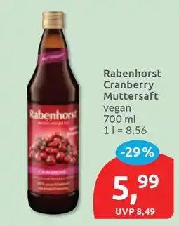 Budni Rabenhorst Cranberry Muttersaft vegan Angebot