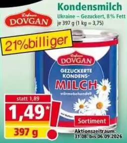 Norma DOVGAN Gezuckerte Kondensmilch Angebot