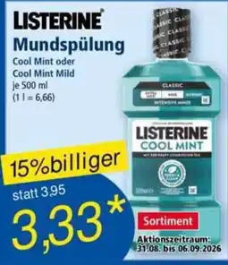 Norma Listerine Mundspülung Cool Mint Angebot